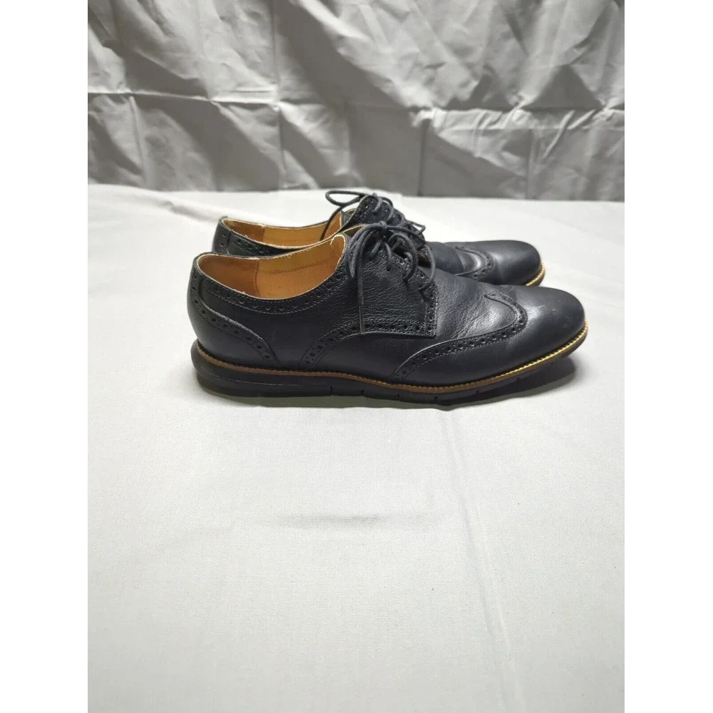 Cole‎ Haan Grand.OS Mens 12 Black Leather Wingtip Oxford Dress Shoes C13412
